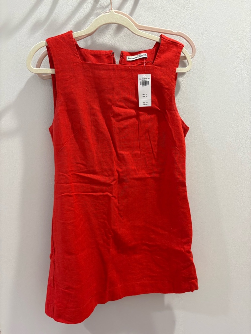 NWT Vibrant Red Sleeveless Shift Dress with Square Neck
